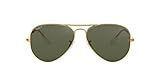 Ray-Ban RB3025 Classic Aviator Sunglasses, Gold/Green Polarized, 62 mm | Amazon (US)