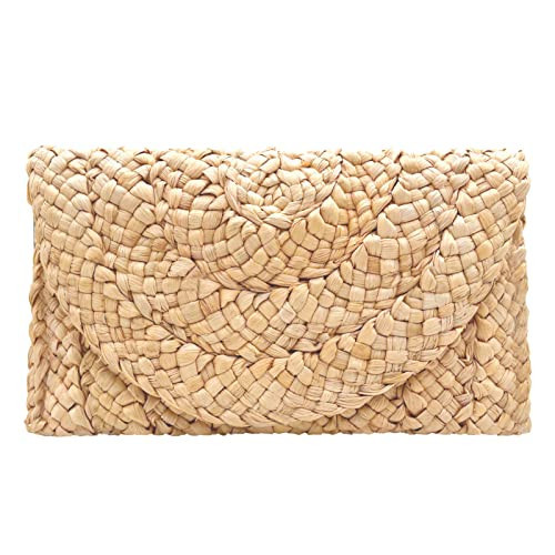 Lytosmoo Straw Clutch Purses for Women Woven Straw Beach Handbag Envelope Rattan Clutch for Summer | Amazon (US)