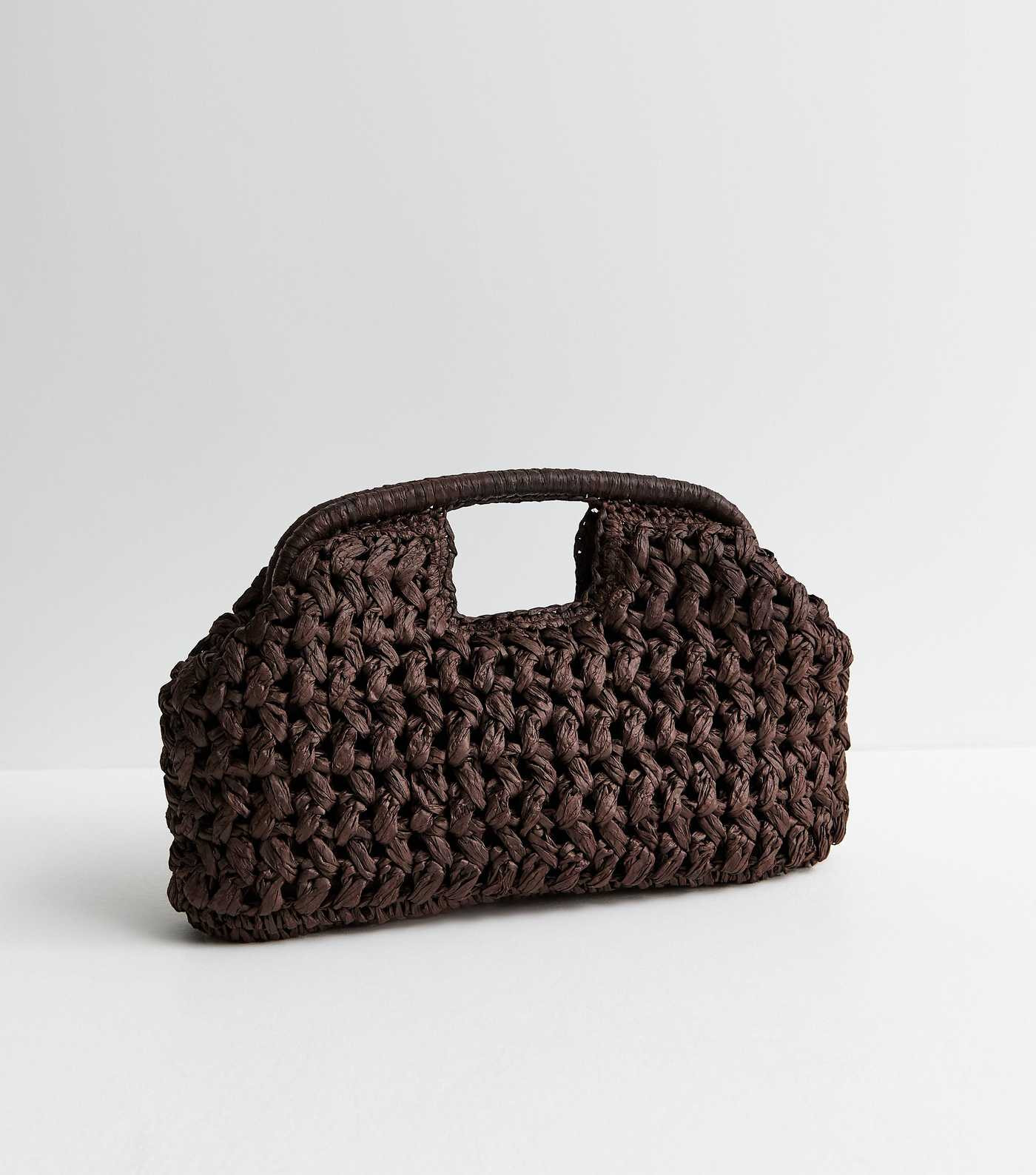 Dark Brown Woven Slouch Grab Clutch | New Look | New Look (UK)