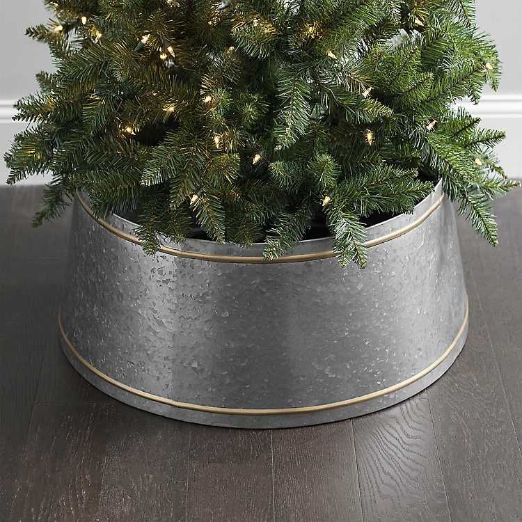 Galvanized Metal Christmas Tree Collar | Kirkland's Home