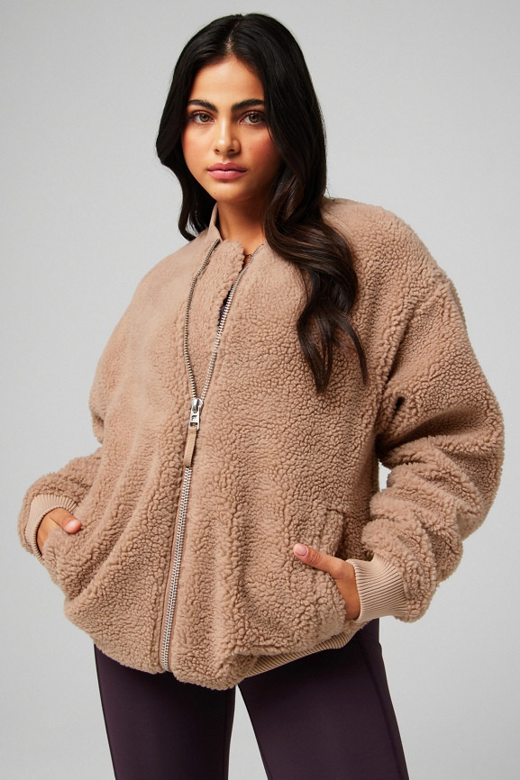Teddy Oversized Bomber Jacket | Fabletics - North America