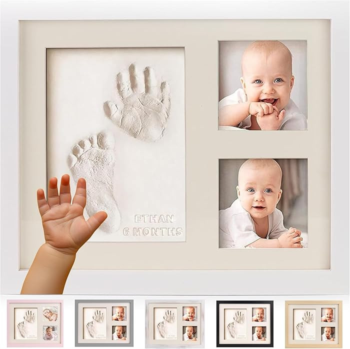 Baby Handprint Footprint Makers Kit Keepsake Photo Framed Pictures for Newborn Boys & Girls, Baby... | Amazon (UK)