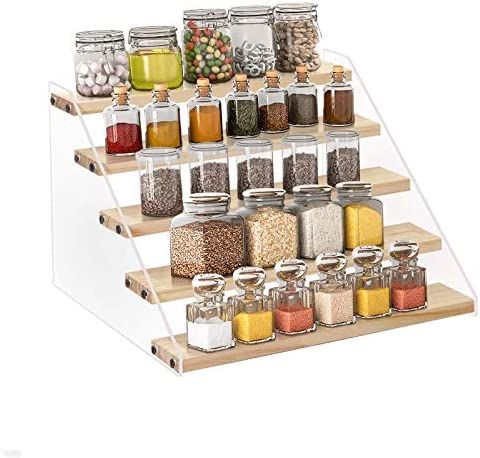 VAEHOLD Spice Rack Organizer for Cabinet & Countertop - Seasoning Organizer Spice Shelf - Space S... | Amazon (US)