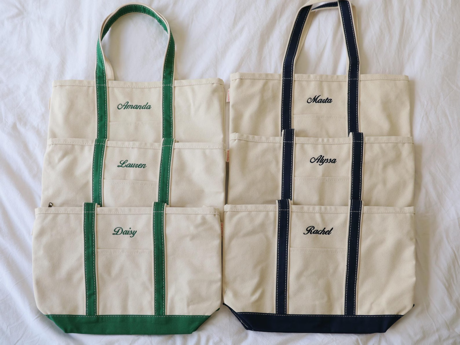 Personalized Canvas Tote, Embroidered Tote, Monogram Canvas Tote Bag, Custom Tote Bag, Preppy Boa... | Etsy (US)