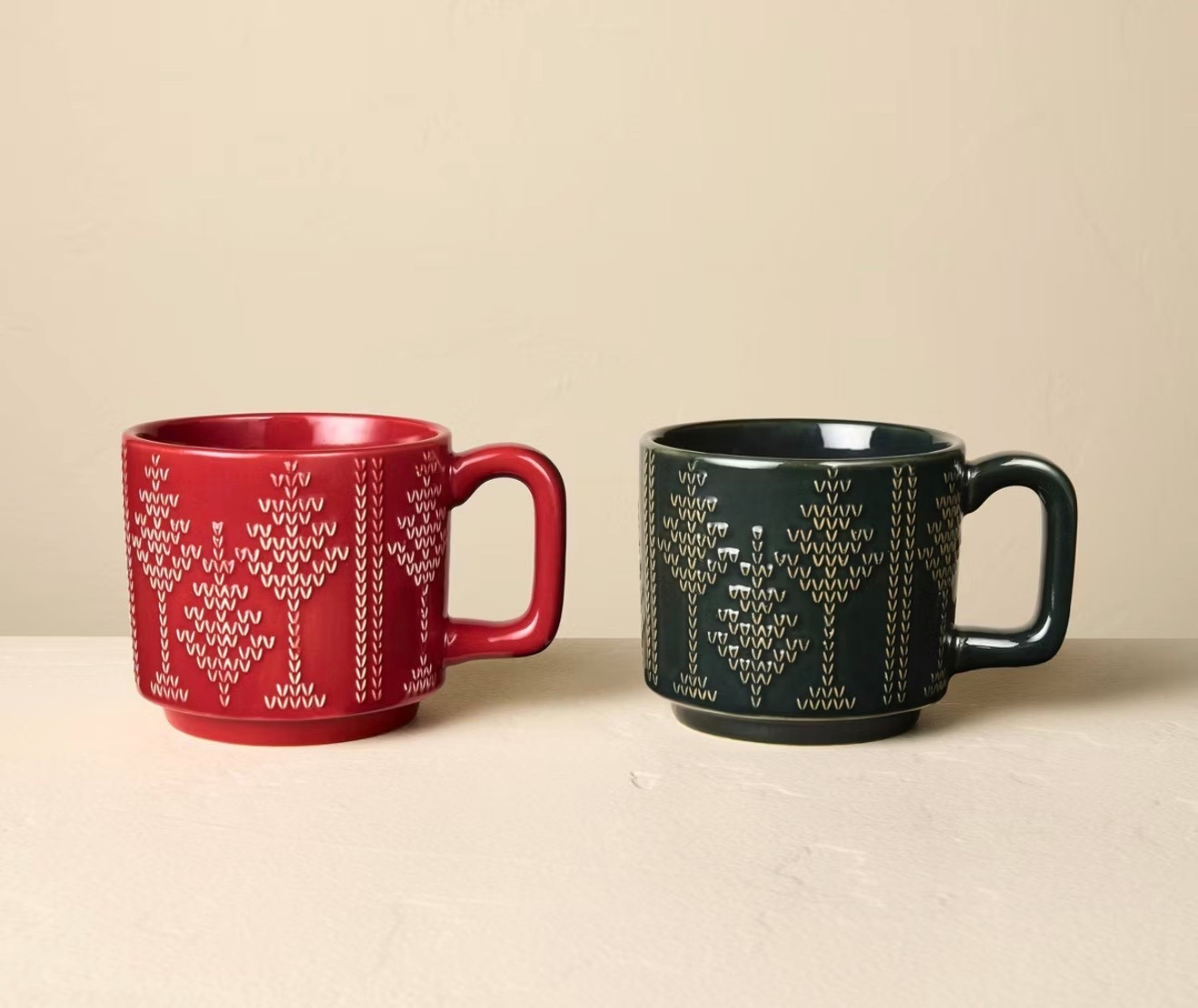 Set of 2 14oz Holiday Mug Fairisle Green/Red - Hearth & Hand™ with Magnolia 

#LTKHoliday #LTKFindsUnder50 #LTKHome