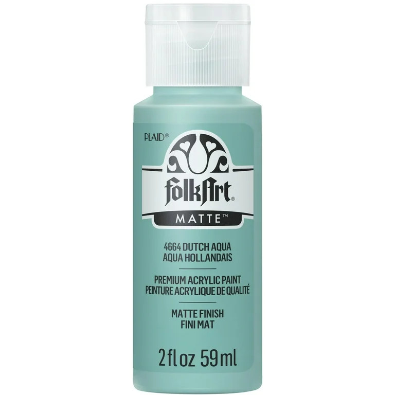 FolkArt Acrylic Craft Paint, Matte Finish, Dutch Aqua, 2 fl oz | Walmart (US)