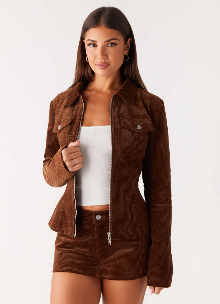 Tropics Low Rise Cord Mini Skort - Walnut | Peppermayo (Global)