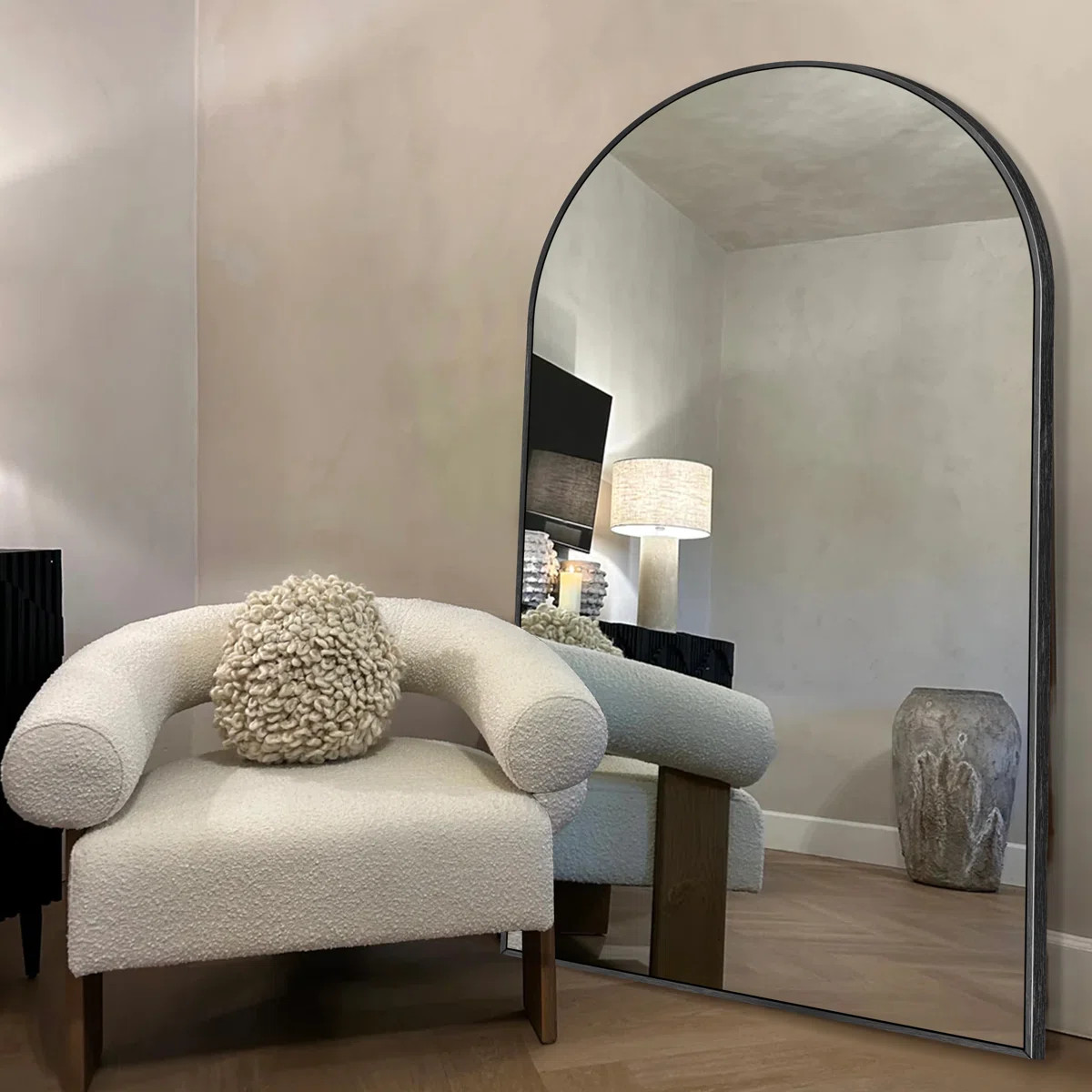 Latitude Run® Malesha Modern Arched Full Length Metal Floor Mirror Standing Mirror & Reviews | W... | Wayfair North America