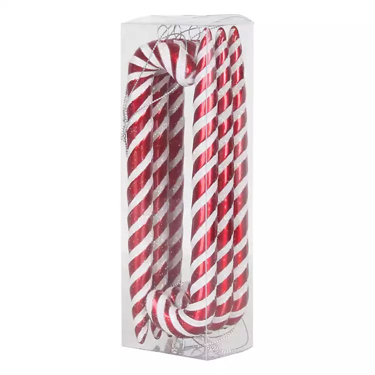 Red and White Candy Cane Ornaments, Set of 6 | Kirkland's Home