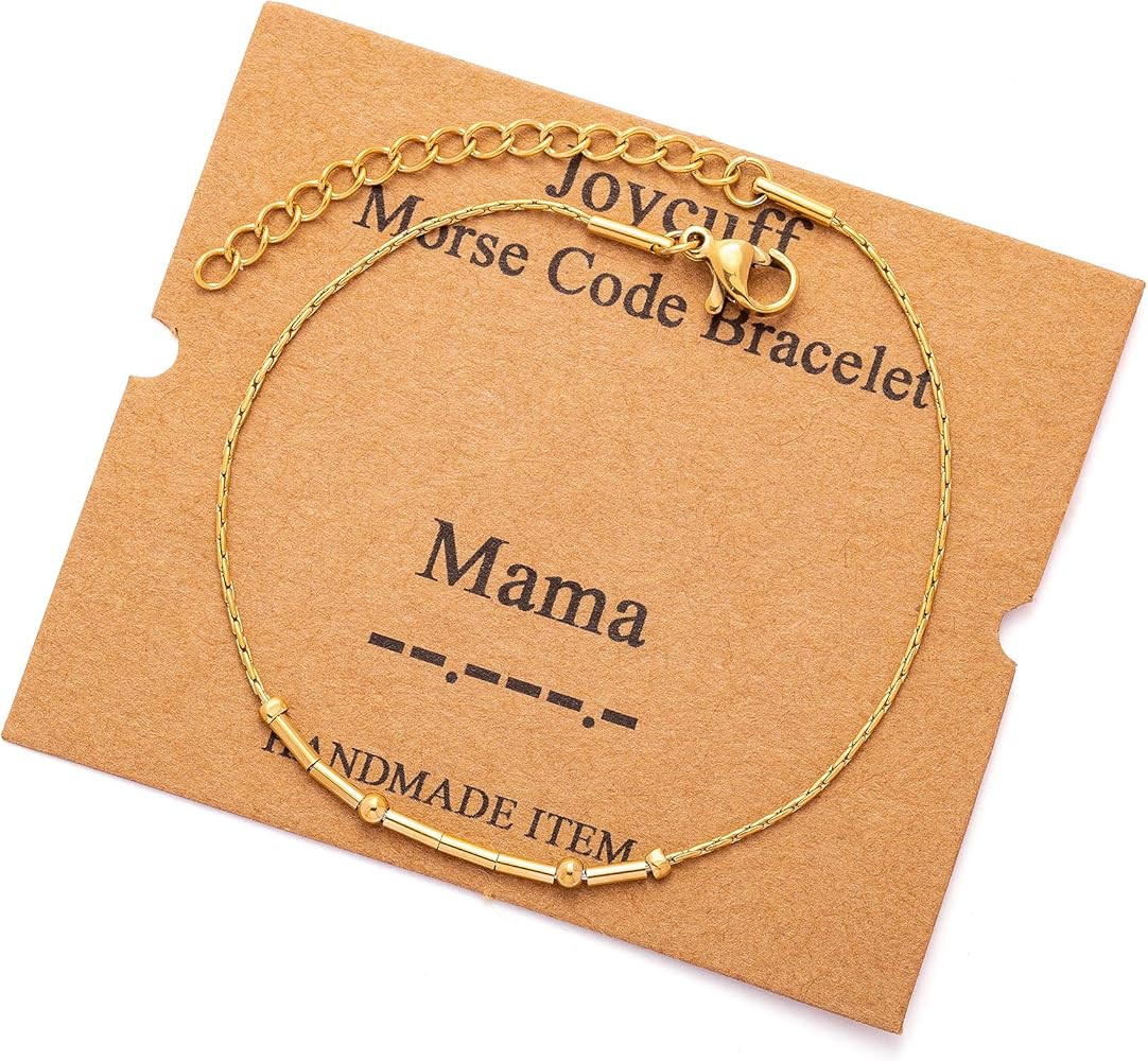 JoycuFF Inspirational Morse Code Bracelets for Women Silver Beads Jewelry Encouragement Mantra Gi... | Amazon (US)