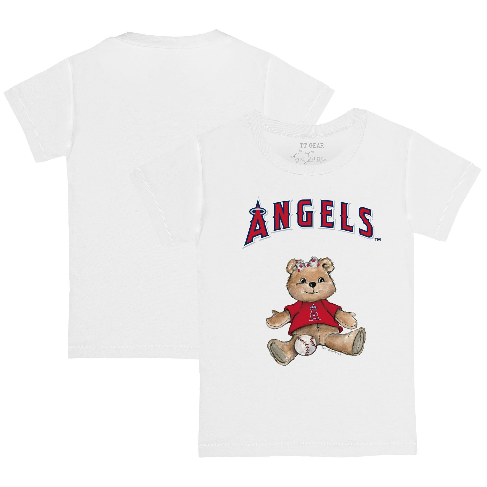 Los Angeles Angels Tiny Turnip Youth Girl Teddy T-Shirt - White | Fanatics