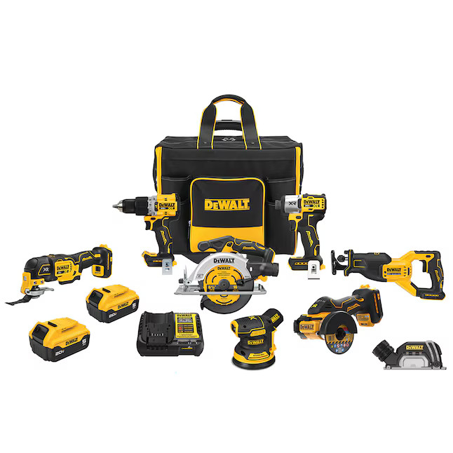 DEWALT 20-volt Max 7-Tool Brushless Power Tool Combo Kit with Soft Case (2-Batteries Included and... | Lowe's