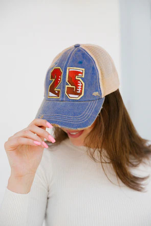 CUSTOM FOOTBALL NUMBER PATCH HAT | Judith March