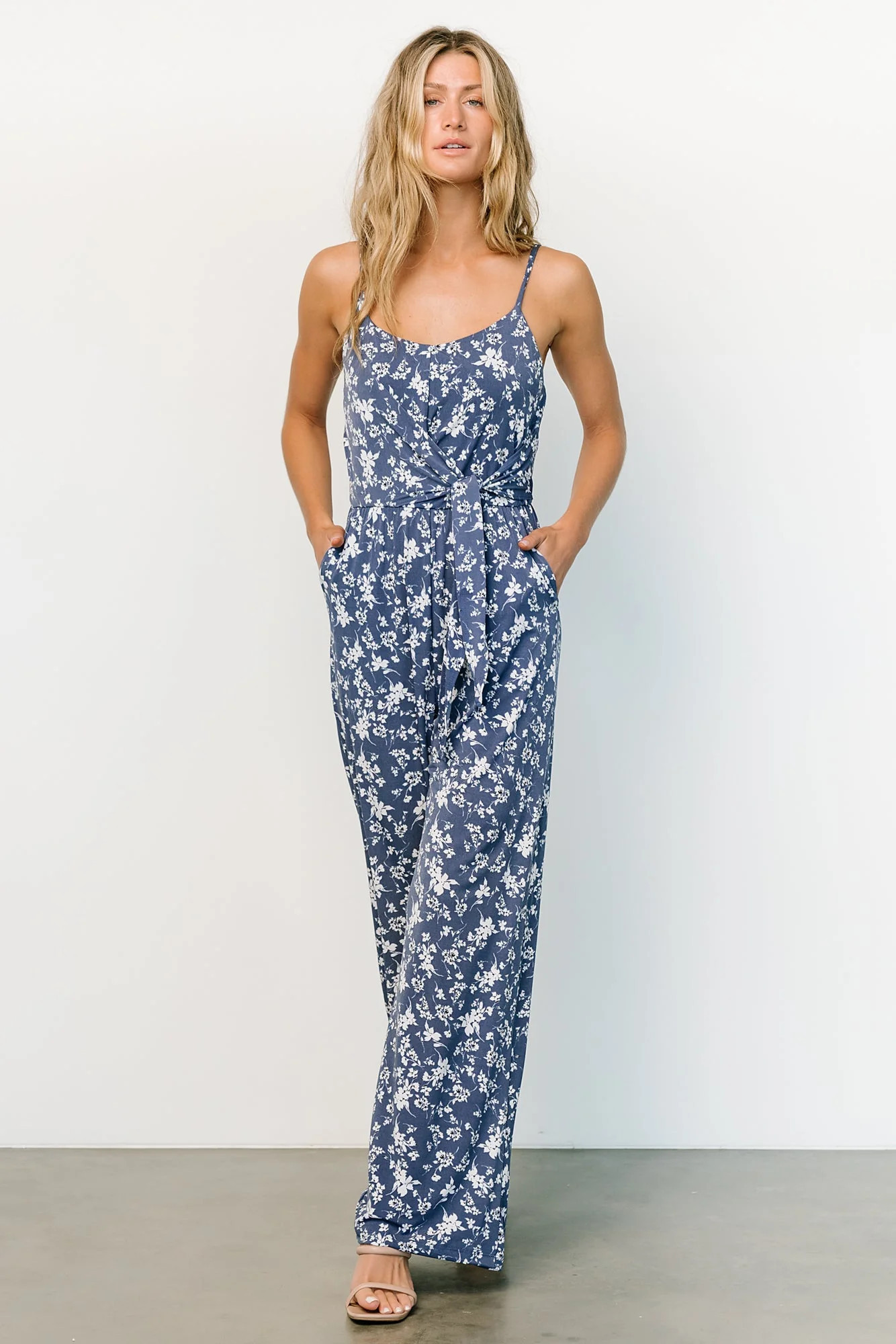 Luna Tank Jumpsuit | Blue Floral | Baltic Born