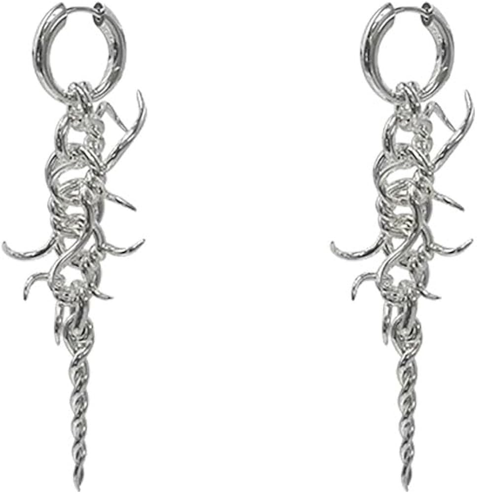 KVK Gothic Spider Hoop Dangle Clip Earrings Stunning Platinum Plated Bronze Geometry Wind Drop Ea... | Amazon (US)