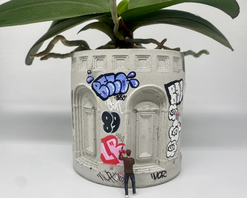 Custom Planter / Graffiti Art / Graffiti Planter / Unique Planter / Custom Gift / Miniatures / Ar... | Etsy (US)