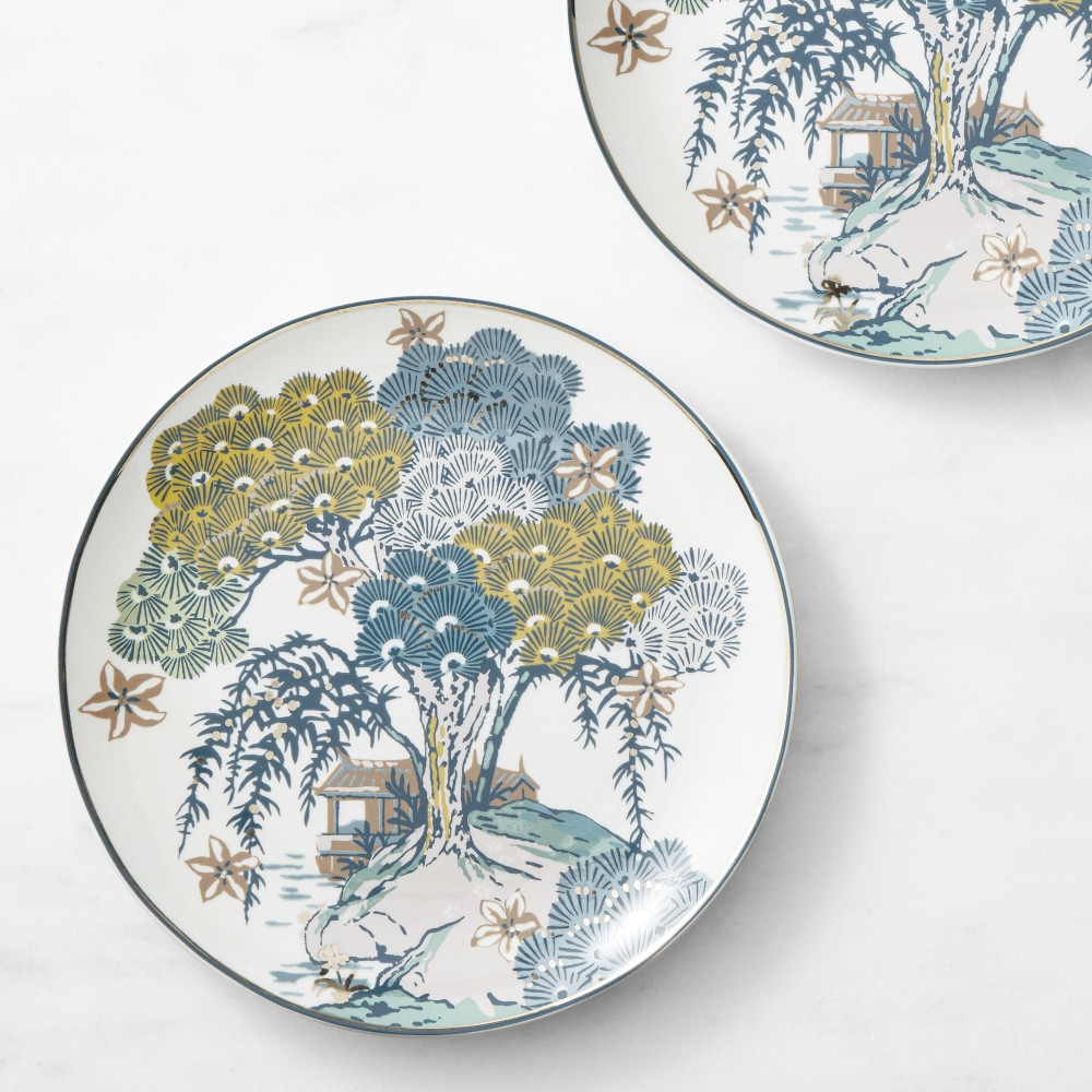 Scalamandré x Williams Sonoma Sea of Trees Salad Plates, Set of 4 | Williams-Sonoma