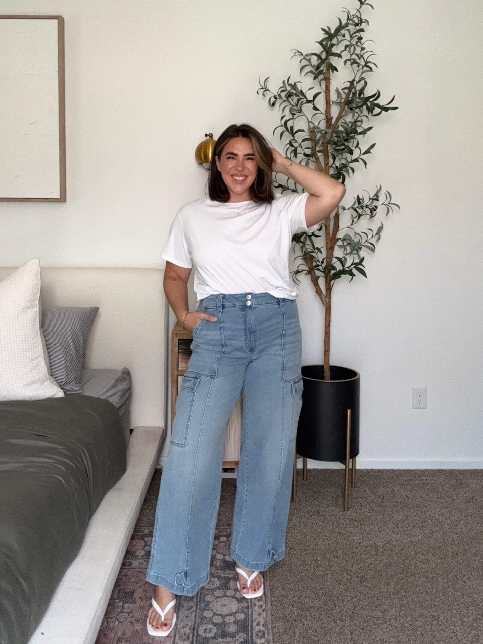 Here's those barrel cargo jeans from Walmart in a light wash! These do run a tad bigger I did a 10 but I'd do an 8. They unbuckle for a wider look too. So versatile for fall! 

Walmart fashion, Walmart basics, Walmart denim, fall denim, fall jeans

#LTKFindsUnder50 #LTKSeasonal #LTKMidsize