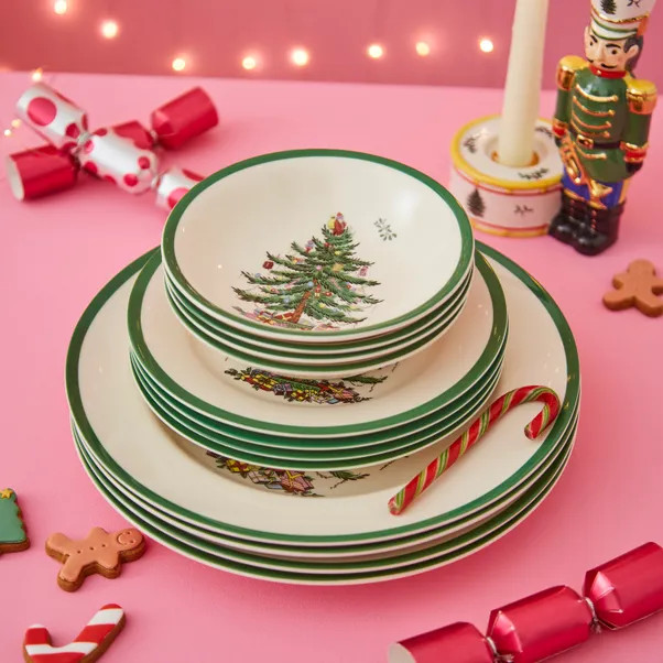 Spode Christmas Tree 12 Piece Dinner Set | Dunelm
