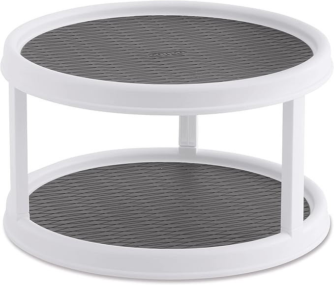 Copco Non-Skid Turntable, 2-Tier, 12-Inch, Durable & Easy Clean, White/Gray | Amazon (US)