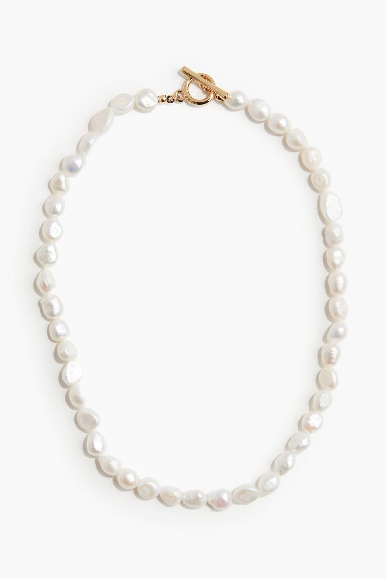 Gold-plated Pearl Necklace - White - Ladies | H&M US | H&M (US + CA)