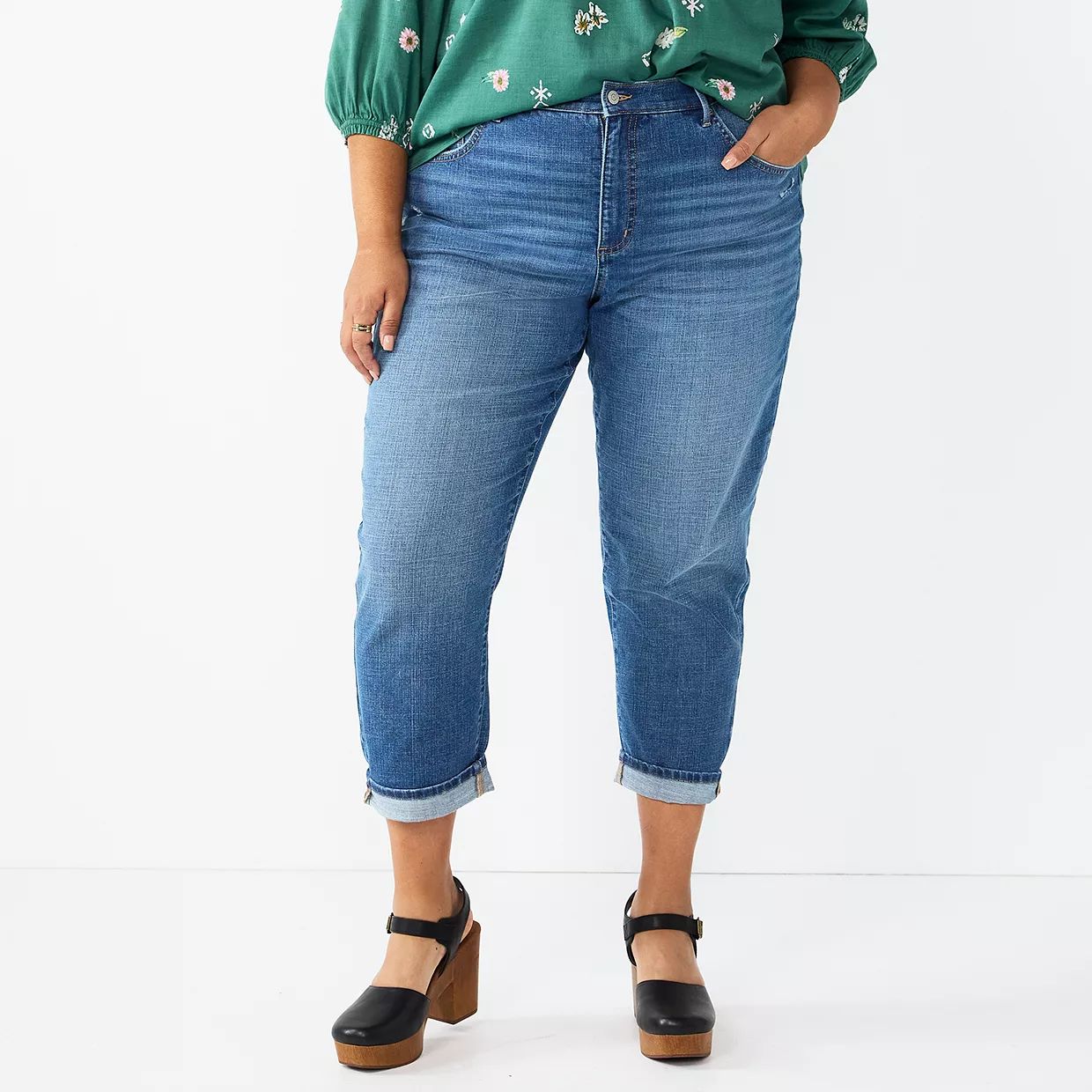 Plus Size Sonoma Goods For Life® Premium High-Waisted Boyfriend Jeans | Kohl's