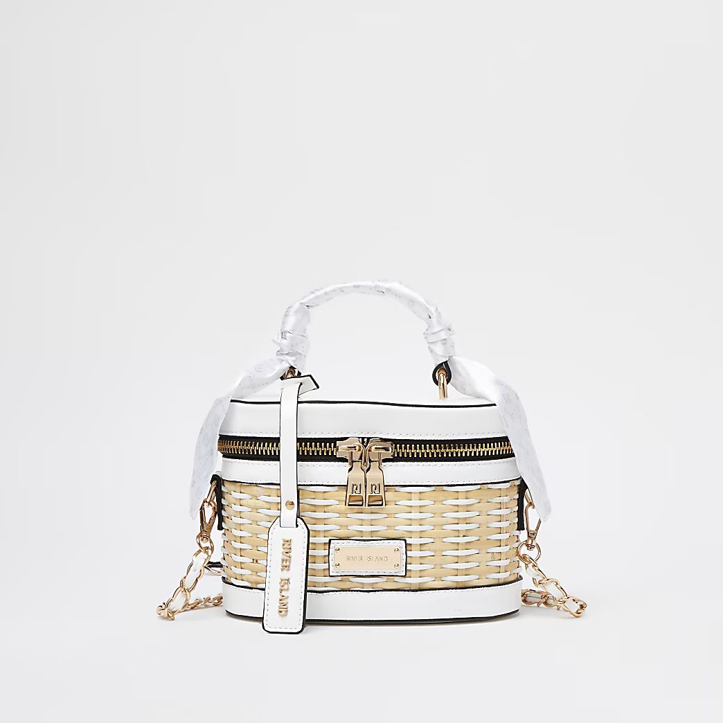 White wicker vanity bag | River Island (UK & IE)