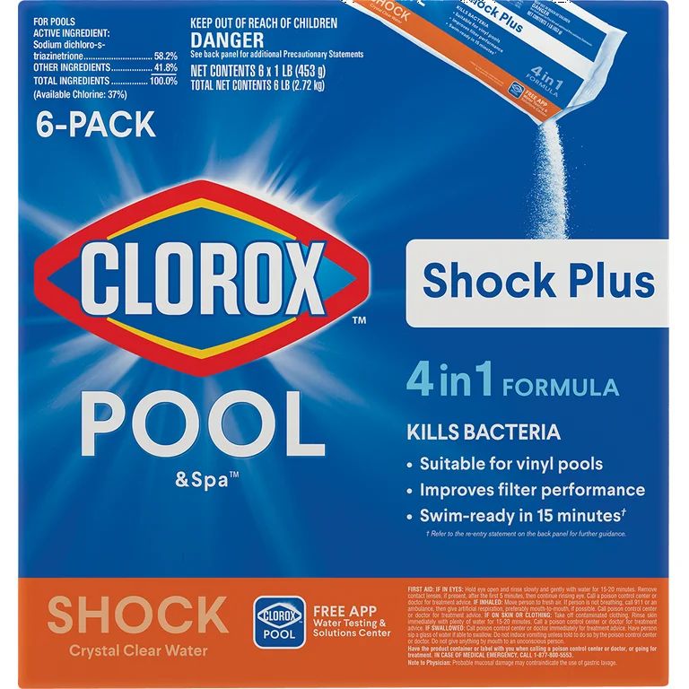 Clorox Pool&Spa Shock Plus Pool Shock for Swimming Pools, 6pk | Walmart (US)
