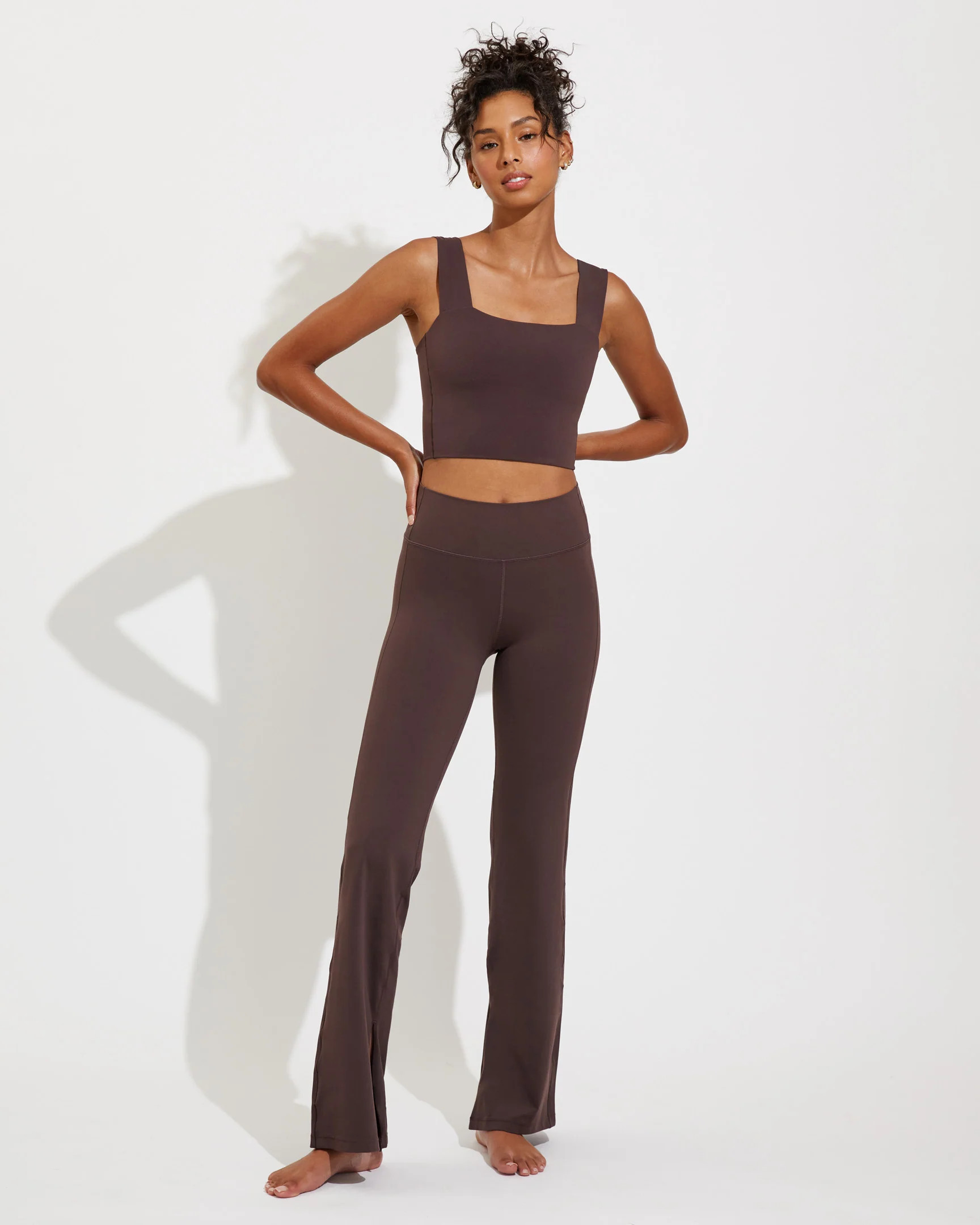 Kick It Pant - Super Moves Fabric Brown Pant | Left on Friday