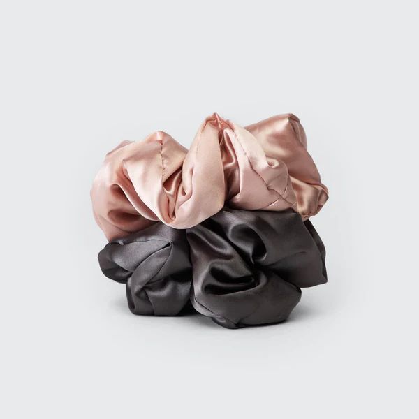 Satin Sleep Pillow Scrunchies - Blush/Gray | Kitsch