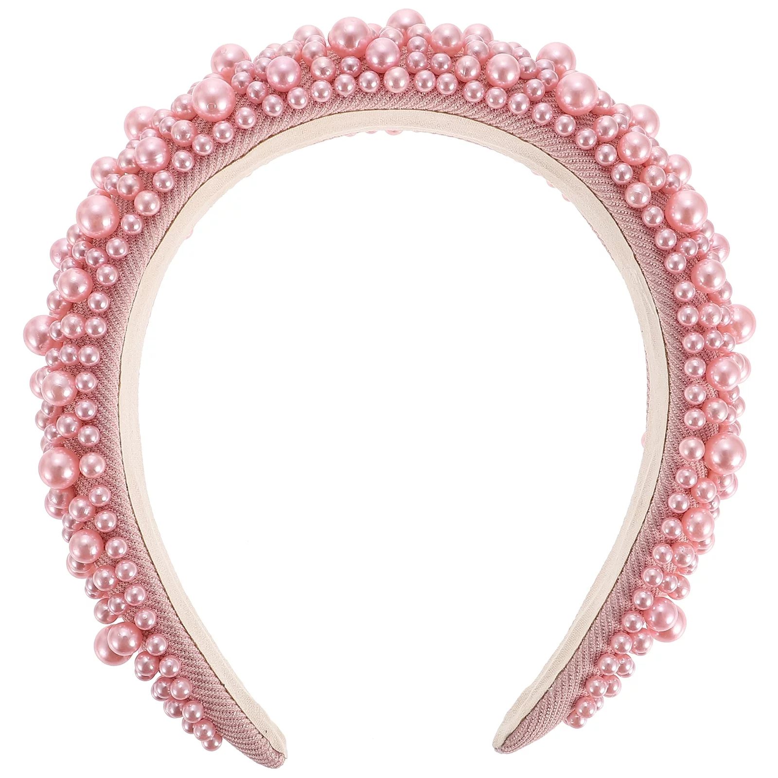 Pearl Headband Headbands Hair Hairband Hoops Headdress Pearls Padded Girl Fashion White Wide Bead... | Walmart (US)