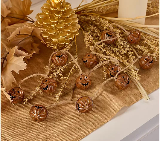 Cozy Cottage by Liz Marie 4ft Pumpkin Bell Garland | QVC