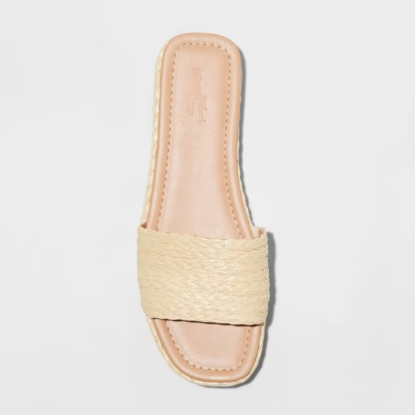 Women's Mardi Raffia Platform Slide Sandals - Universal Thread™ | Target