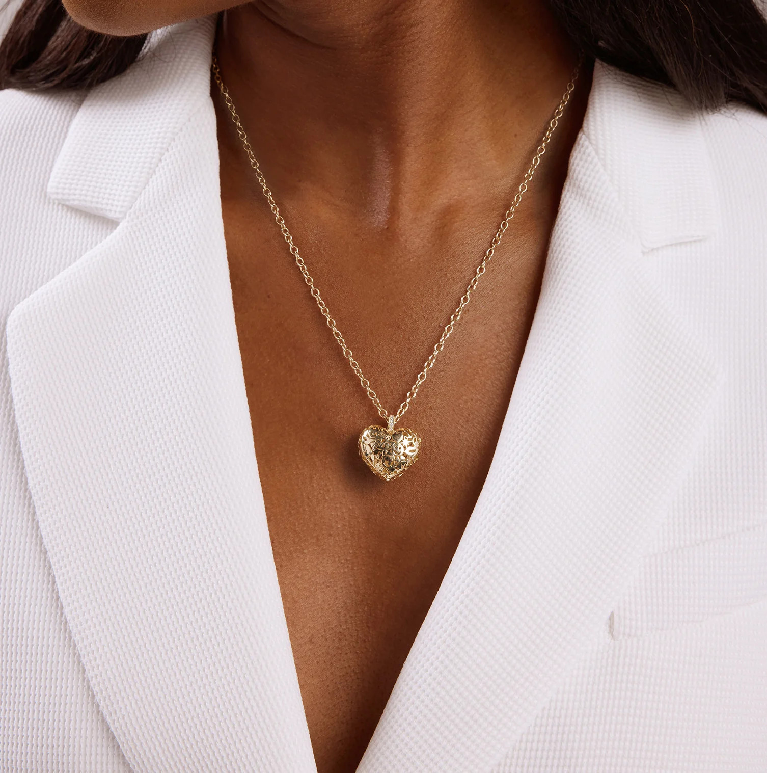 Gold & Diamond Puffy Icon Wallpaper Heart Charm | Sydney Evan