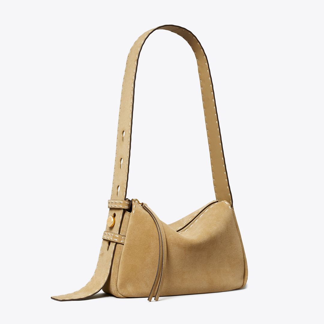 Tory Burch Small Romy Suede Pick Stitch Shoulder Bag | Tory Burch (US)