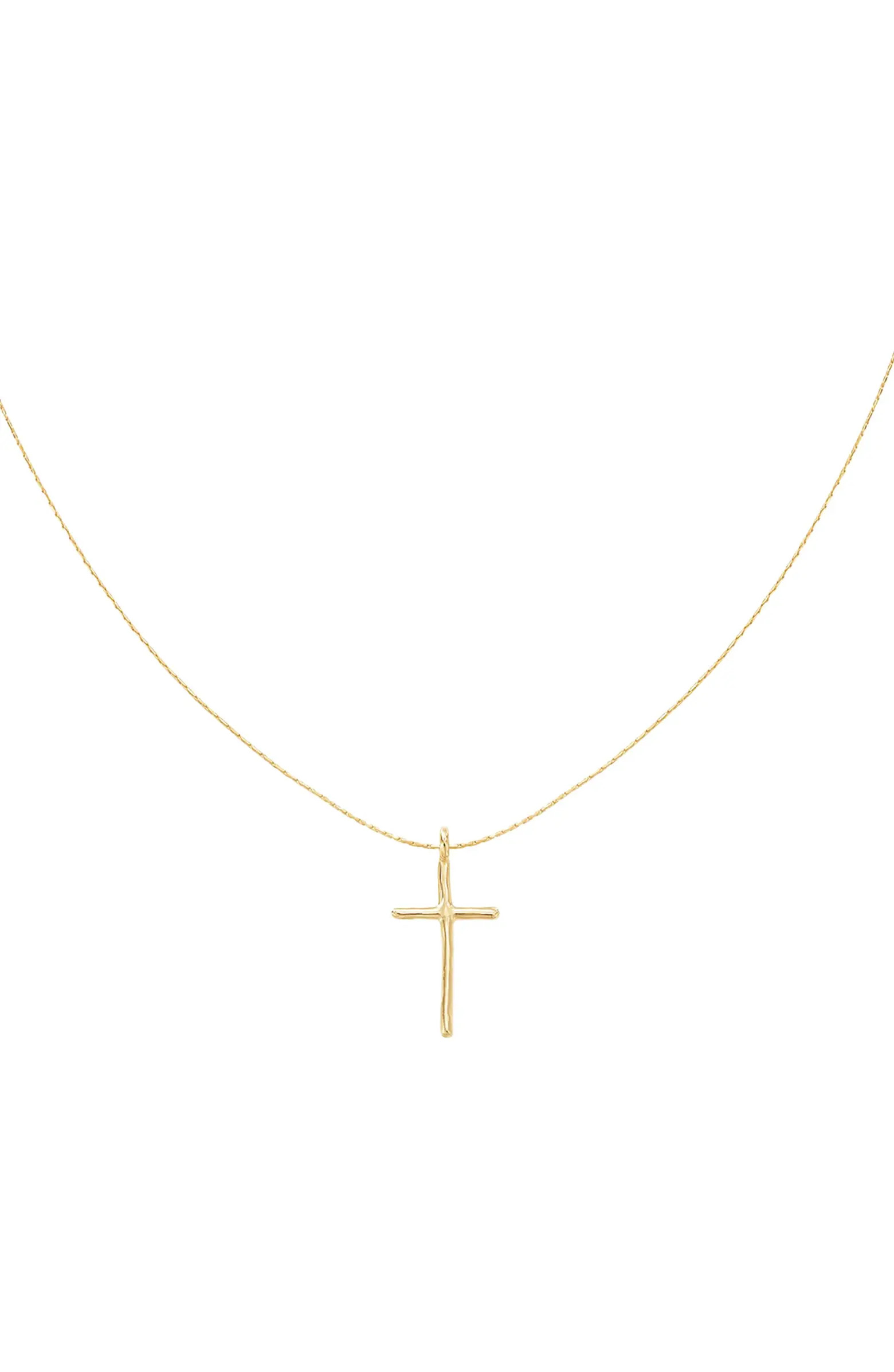 Sterling Silver 18k Gold Plated Ariel Cross Necklace Everyday Wear | Nordstrom
