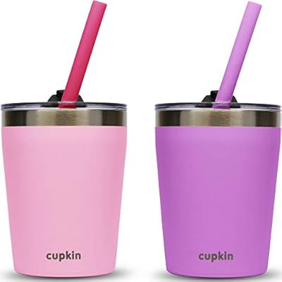 Stackable Stainless Steel Toddler Cups for Kids by CUPKIN - Set of 2 Powder Coated 8 oz Vacuum In... | Amazon (US)