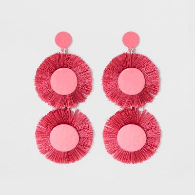 SUGARFIX by BaubleBar Monochrome Fringe Drop Earrings - Strawberry Ice | Target