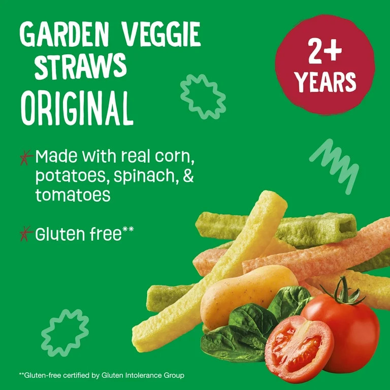 Earth's Best Organic Original Garden Veggie Straws Toddler Baby Snack Easter Pack, 0.5 oz Bag (12... | Walmart (US)