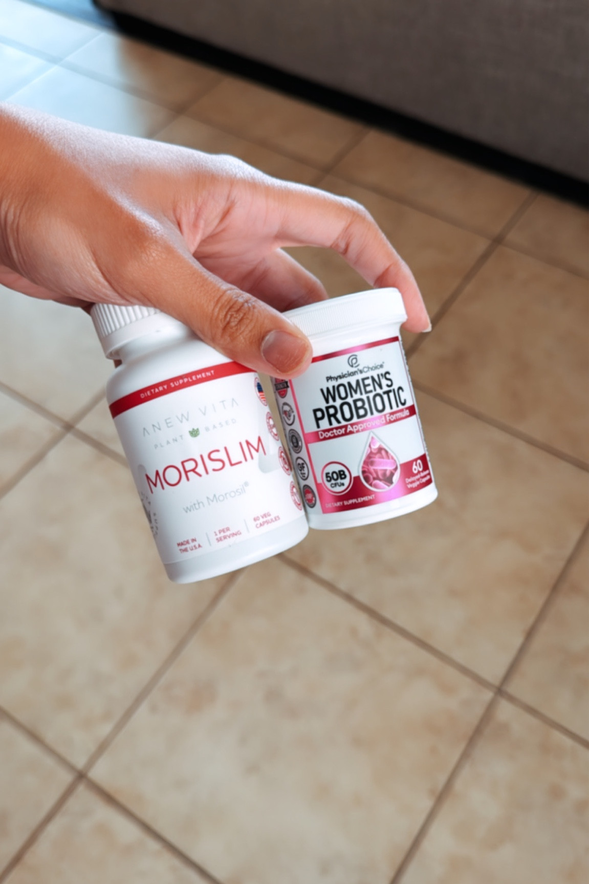 Morning supplements: Morosil is great for weight management and probiotics for gut health! I like these probiotics because it also has cranberry in it for vaginal health .

#LTKbeauty #LTKfitness