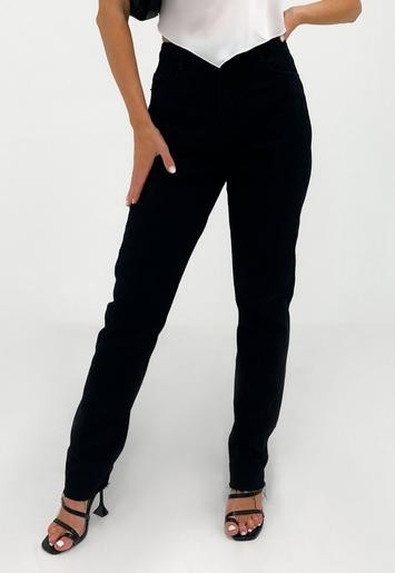 Missguided - Black Wrath Raw Hem Longer Length Jeans | Missguided (UK & IE)
