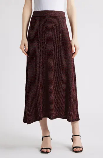 NIC+ZOE Pixel Knit Midi Skirt in Red Mix at Nordstrom Rack, Size Small | Nordstrom Rack