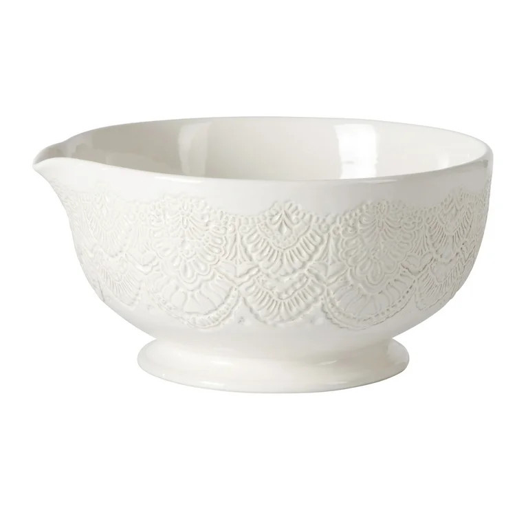 The Pioneer Woman Vintage Lace 3-Piece Ceramic Mixing Bowl Set, Linen | Walmart (US)
