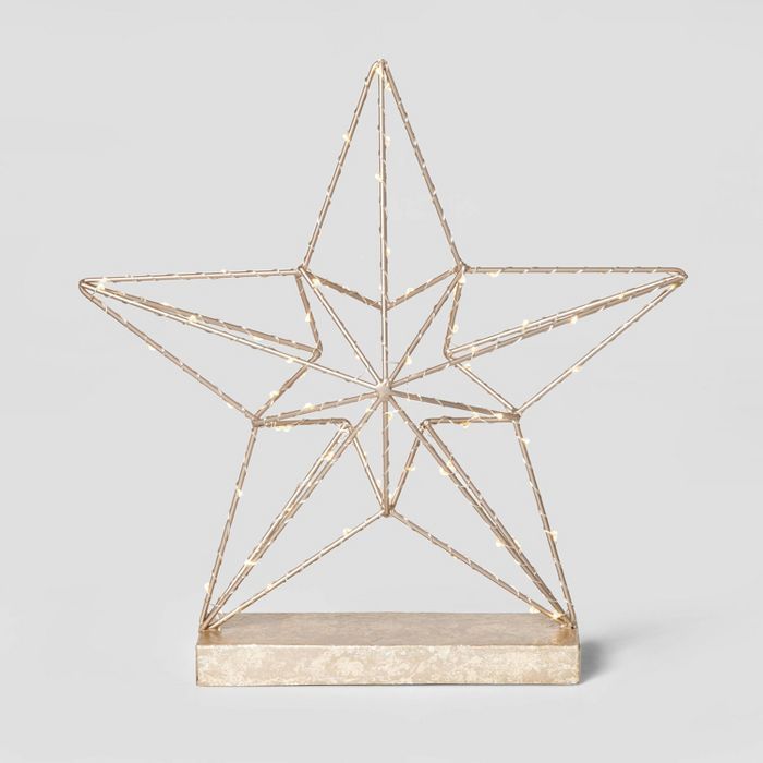 Dew Drop Wrapped Star Decorative Figurine Champagne - Wondershop™ | Target