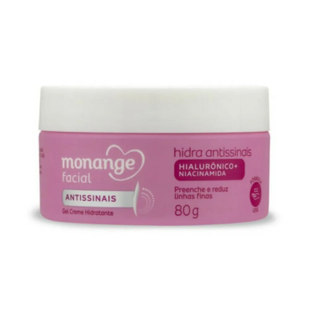 Gel Creme Hidratante Facial Monange Antissinais Hialurônico + Niacinamida 80g - Drogaria Venanci... | Drogaria Venancio BR