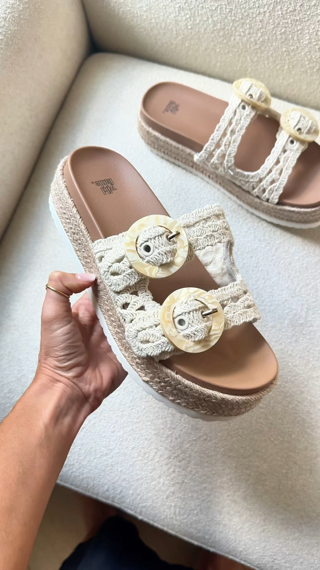 New Target platform slide sandals! TTS for me. Love the buckle detailing. Spring shoes. Summer shoes. Slide sandals. Neutral sandals. Target new arrivals. Target sandals. Target shoes. Woven flat sandals. Vacation outfits. Beach vacation.

#LTKTravel #LTKSwim #LTKootd