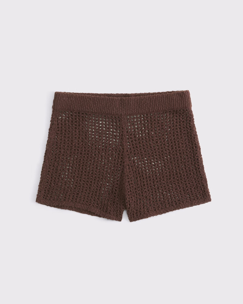 Abercrombie & Fitch Women's Crochet-Style Coverup Short in Cocoa - Size XXS | Abercrombie & Fitch (US)