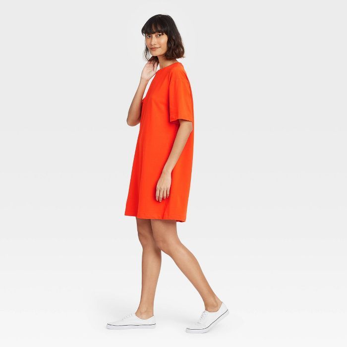 Women's Elbow Sleeve Knit T-Shirt Dress - A New Day™ | Target