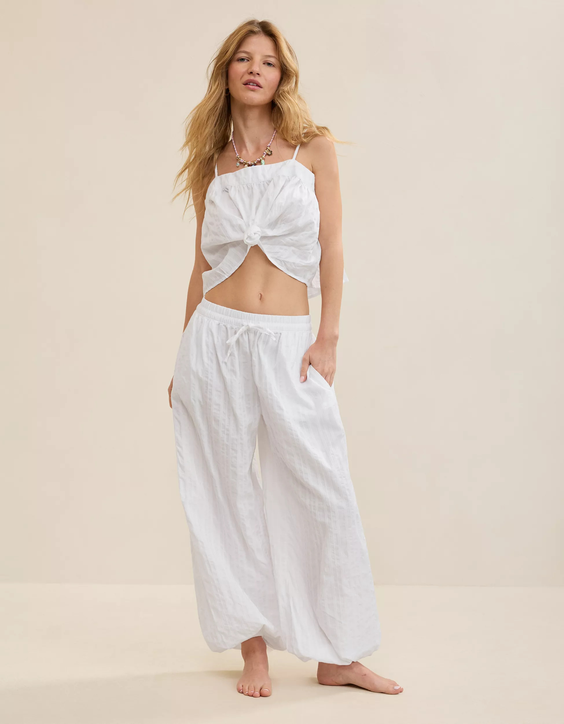 Aerie Seersucker Balloon Pant | Aerie