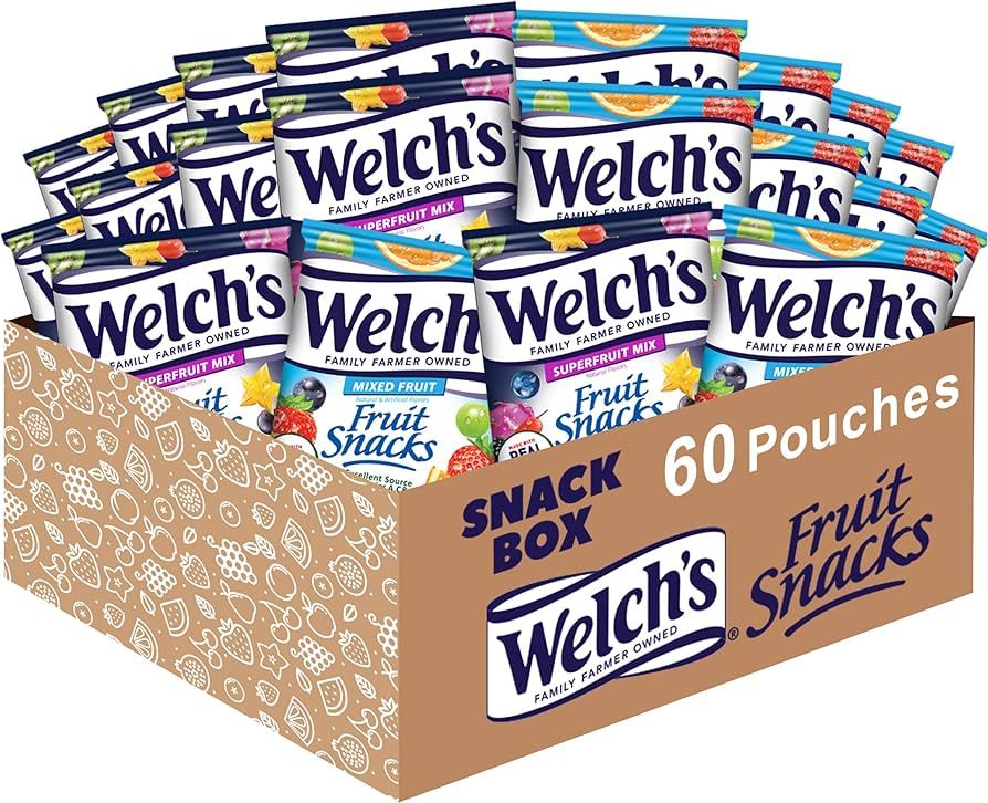 Welch's Fruit Snacks, Mixed Fruit & Superfruit Bulk Variety Pack, Gluten Free, 0.8 oz Individual ... | Amazon (US)